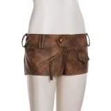 Women Sexy Pu-Leather Shorts