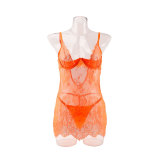 Women Sexy Lace Cami Floral See-Through Mesh Lingerie Two Piece Set