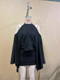 Women Off Shoulder Backless Sexy Batwing Sleeve Beach Bodycon Dress
