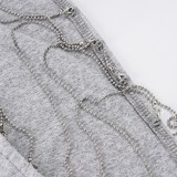 Women Sexy Backless Basic Casual Gray Cami Summer Top