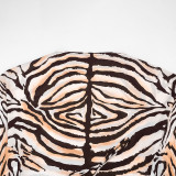Women Casual Striped Printed Bell Sleeve Mini Beach Dress