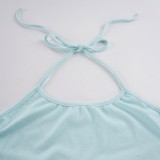 Women American Color Block Casual Stripe Slash Shoulder Top + Cami + Drawstring Shorts Three Piece Set