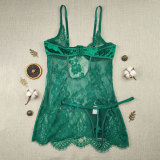 Women Sexy Lace Cami Floral See-Through Mesh Lingerie Two Piece Set