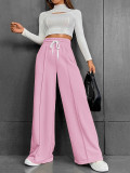 Women’s Autumn Winter Casual High Waist Drawstring Wide Leg Sweatpants
