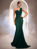 Women’s Luxury Formal Party Sleeveless Slash Shoulder Sequin Bodycon Evening Maxi Dress