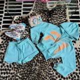 Women’s American Fashion Beaded Cropped Zip-Up Hooded Top and Loose Casual Shorts Two-Piece Set