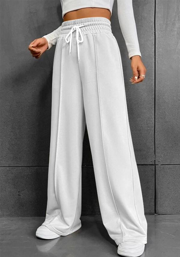 Women’s Autumn Winter Casual High Waist Drawstring Wide Leg Sweatpants
