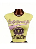 Women’s American Style Printed Cropped Sleeveless California Letter Slim Fit Tank Top