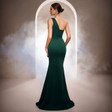 Women’s Luxury Formal Party Sleeveless Slash Shoulder Sequin Bodycon Evening Maxi Dress