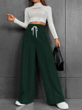 Women’s Autumn Winter Casual High Waist Drawstring Wide Leg Sweatpants