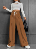 Women’s Autumn Winter Casual High Waist Drawstring Wide Leg Sweatpants