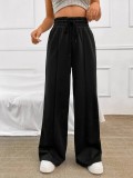 Women’s Autumn Winter Casual High Waist Drawstring Wide Leg Sweatpants