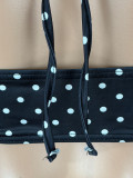 Women’s Sexy Polka Dot Print Strapless Halter Neck Tight Slim Jumpsuit