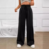 Women’s Autumn Winter Casual High Waist Drawstring Wide Leg Sweatpants