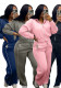 Women’s Fashion Colorblock Striped Wide Leg Pants Two-Piece Set