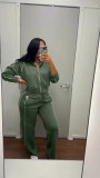 Women’s Fashion Colorblock Striped Wide Leg Pants Two-Piece Set