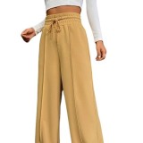 Women’s Autumn Winter Casual High Waist Drawstring Wide Leg Sweatpants