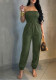Women’s Strapless Ruched Slim Waist Jumpsuit