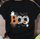 Women Autumn Black Halloween Ghost Pumpkin Print Top T-Shirt