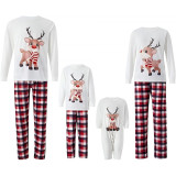 Christmas Family Matching Cute Reindeer Snowflake and Christmas Tree Print Pajama Two-Piece Set