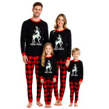 Christmas Long Sleeve Family Matching Red and Black Plaid Pajama Set
