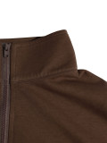 Women Casual Solid Polo Collar Half Zip Hoodies Dress