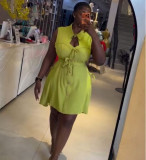 Plus Size Women Summer Shirt Collar Dress