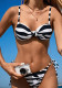 Women Color Block Bikini Sexy Holidays Beach Hot Spring Two Pieces Swimsuit