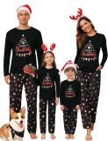 Autumn Winter Christmas Family Matching Christmas Tree Print Pajama Set for Three