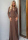 Women Autumn Mock Neck Long Sleeve Dress