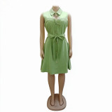 Plus Size Women Summer Shirt Collar Dress