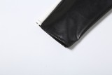 Women Autumn Stand Collar Zip Long Sleeve Pu Leather Jacket