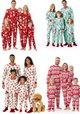 Christmas Family Matching Cartoon Snowflake and Little Deer Printed Pajama Set