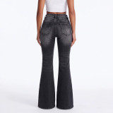 Women’s Slim Fit High-Waist Bell Bottom Denim Pants