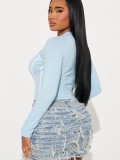 Women’s American Y2K Letter Print Side Stripe Slim Fit Crop Top