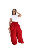 Women’s Plus Size Casual High-Waist Loose Harem Drawstring Ruched Pants