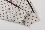 Women’s Y2K Polka Dot Print Loose Drop Shoulder Striped Patchwork Hooded Jacket