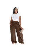 Women’s Plus Size Casual High-Waist Loose Harem Drawstring Ruched Pants