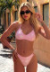 Women’s Solid Lace-Up Low Back Sexy Bikini Swimsuit