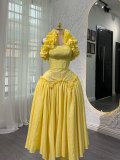 Women’s Fall Fashion Chic Striped Ruffle Halter Neck Flare Dress