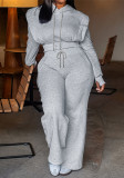 Women’s Fall Winter Casual Hooded Top Wide-Leg Pants Two-Piece Set