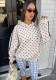 Women’s Y2K Polka Dot Print Loose Drop Shoulder Striped Patchwork Hooded Jacket