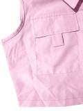 Women’s Summer Turndown Collar Pocket Shorts Two-Piece Set