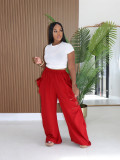 Women’s Plus Size Casual High-Waist Loose Harem Drawstring Ruched Pants