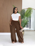 Women’s Plus Size Casual High-Waist Loose Harem Drawstring Ruched Pants