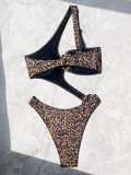 Women’s Solid One-Shoulder Bikini Swimsuit