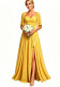 Women’s Square Neck Formal Party Lace-Up Back Split Bridesmaid Dress