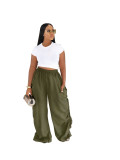 Women’s Plus Size Casual High-Waist Loose Harem Drawstring Ruched Pants