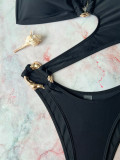 Women’s Solid One-Shoulder Bikini Swimsuit