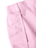 Women’s Summer Turndown Collar Pocket Shorts Two-Piece Set